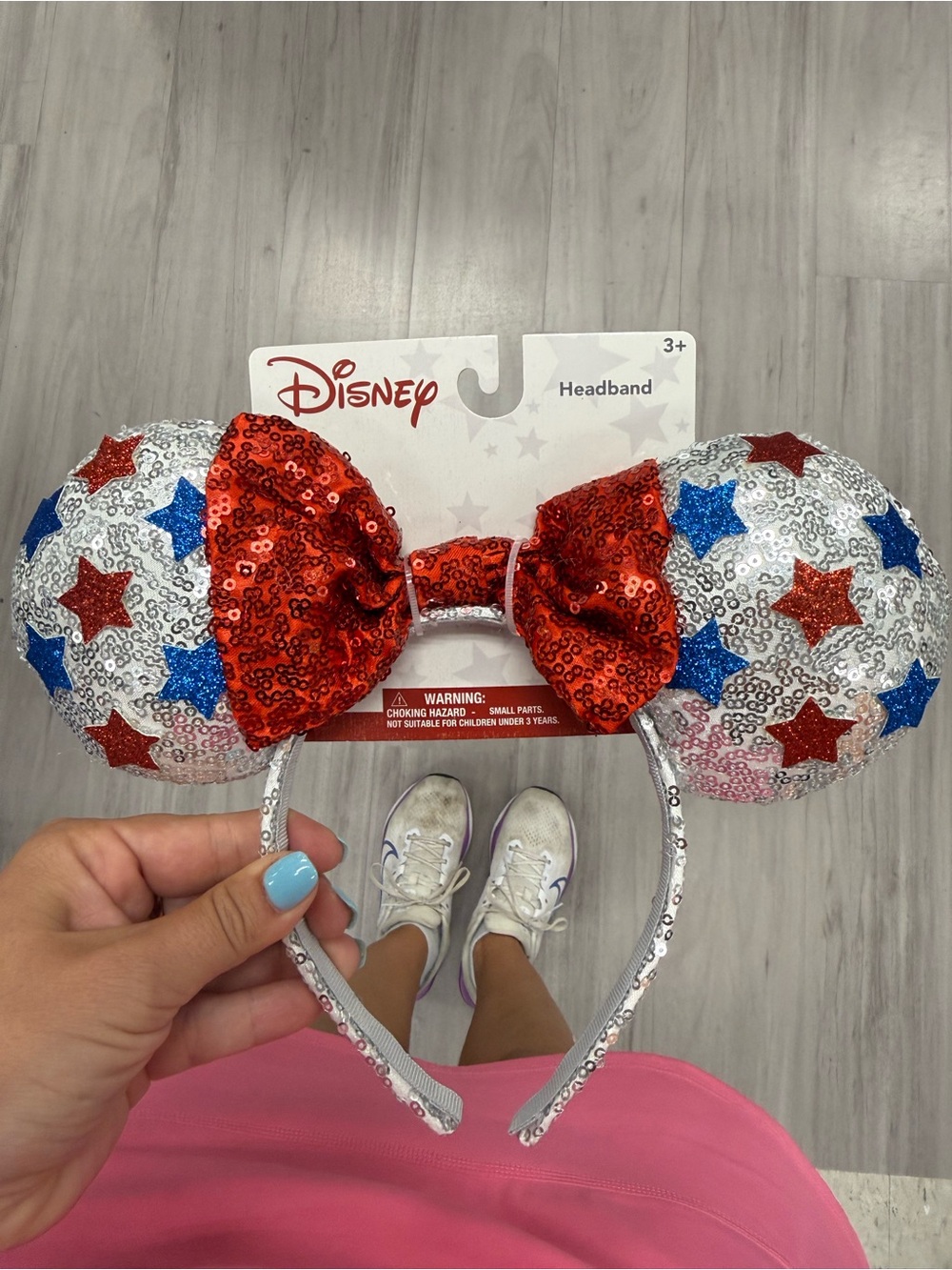 Disney Red, Blue & Silver Sequin Star Minnie Ears Headband